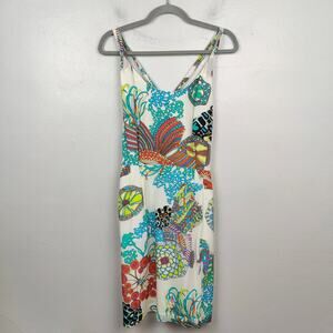 Banana Republic‎ Trina Turk Silk Dress Womens 10 Multicolored Print Beach Y2K